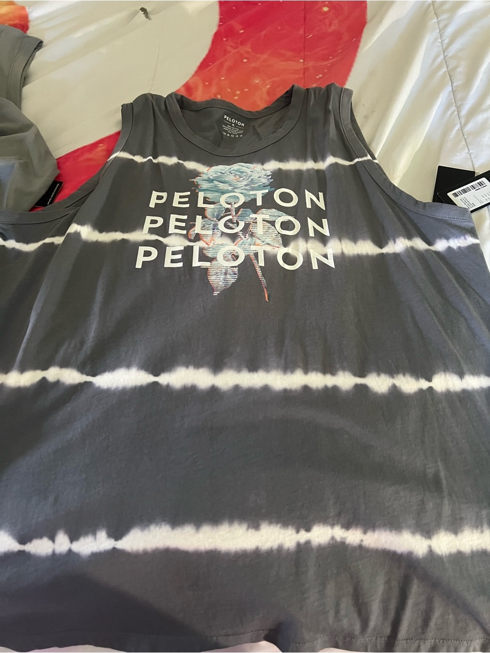 Peloton Gray Tie-Dye Tank Top